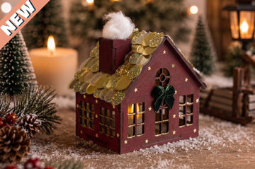 DIY Wooden Christmas House Craft Kit Model 3