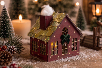 DIY Wooden Christmas House Craft Kit Model 3
