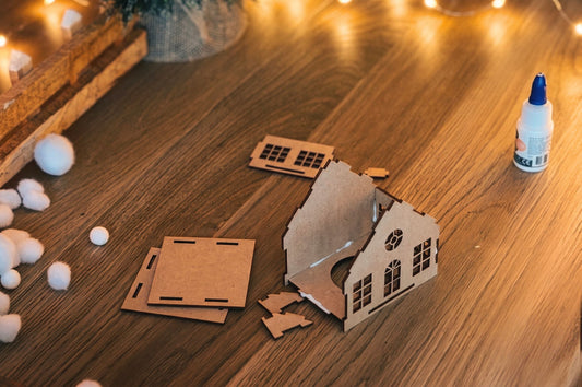 DIY Wooden Christmas House Craft Kit Model 3