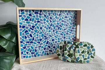 Bundel - DIY Pakket Mozaïek Dienblad + Mozaïek Onderzetters (zonder houder)