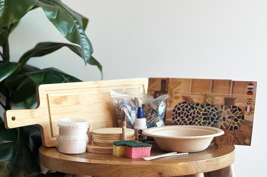 Combi-pakket Mozaïek Borrelplank & Onderzetters