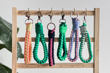 DIY pakket Macramé sleutelhanger (2 stuks)