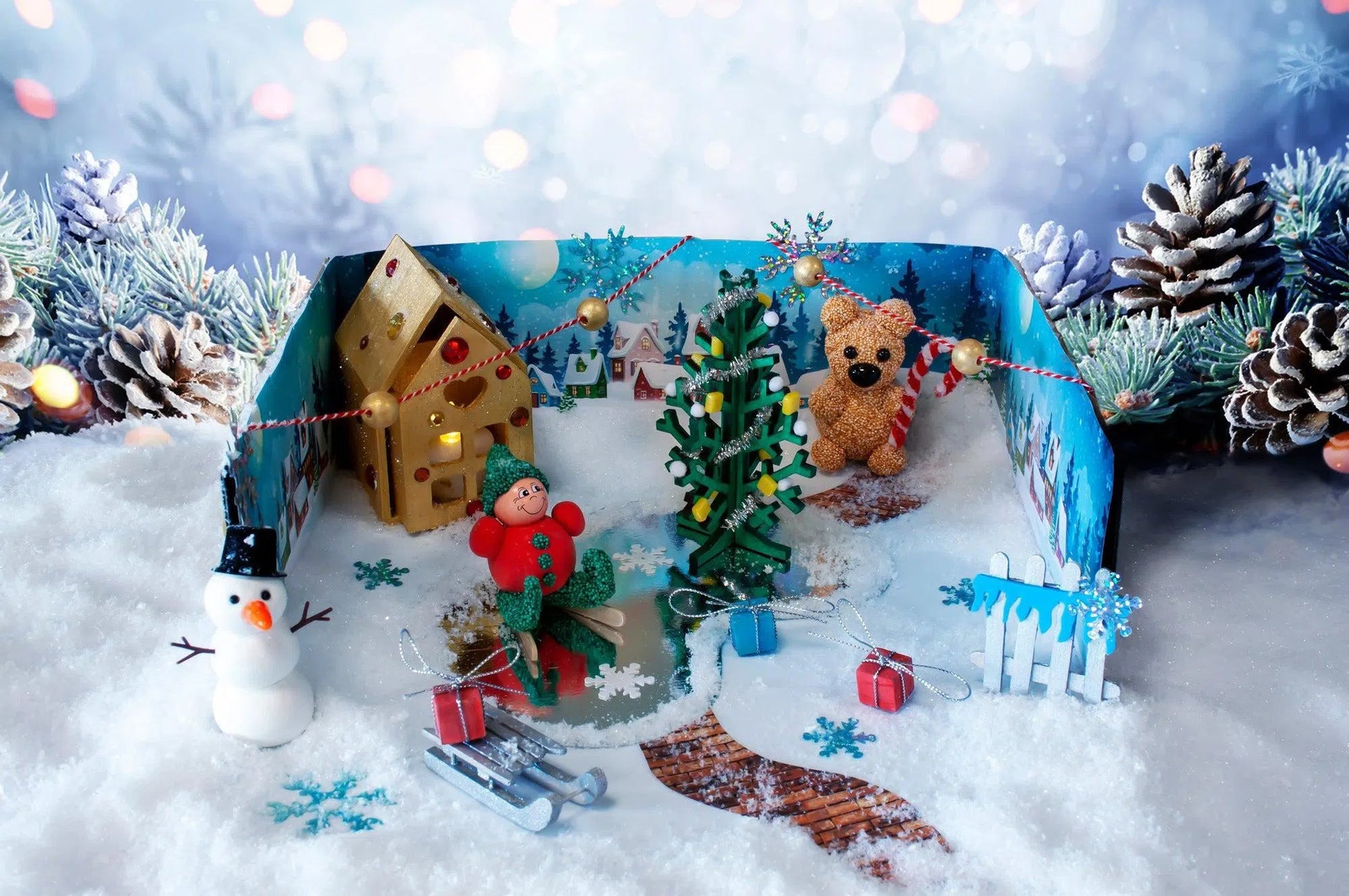 Knutselpakket Advent Box: Winterwonderland met LED-Lichtjes