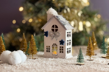 DIY Kit Wooden Christmas House White