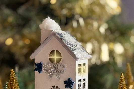 DIY Kit Wooden Christmas House White