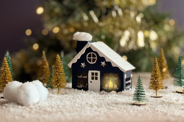 DIY Kit Wooden Christmas House Blue
