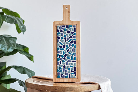 Mozaiek borrelplank blauw