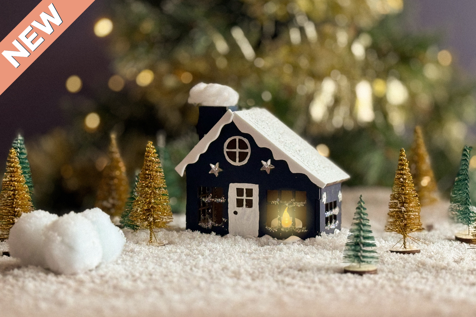 DIY Kit Wooden Christmas House Blue