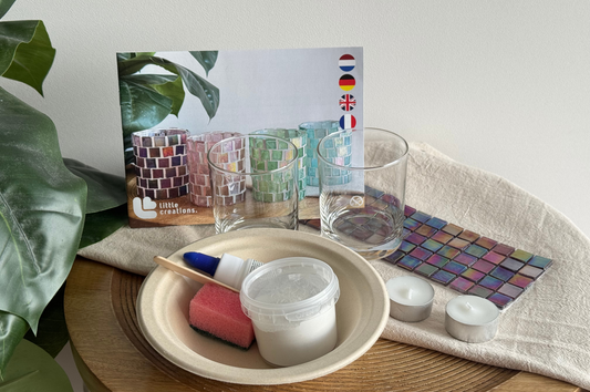 Waxinelicht met Glasmozaiek inhoud